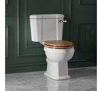 Inodoro Monobloque Tradicional Completo con Cisterna y Tapa para WC con Efecto Roble - Cobre Satinado - Richmond