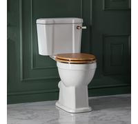Inodoro Monobloque Tradicional con Taza Elevada Completo con Cisterna y Tapa para WC con Efecto Roble - Cobre Satinado - Richmond