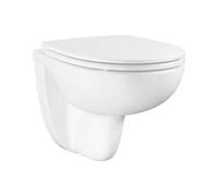 Inodoro Suspendido GROHE Bau Ceramic con Asiento, Blanco, 112949SH00 | Inodoro suspendido Rimless sin brida con salida horizontal, asiento Duroplast de caída amortiguada y desmontaje rápido.