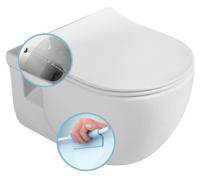 Inodoro suspendido Sapho BRILLA CLEANWASH con ducha higiénica, diseño sin borde, 36,5 x 53 cm, blanco