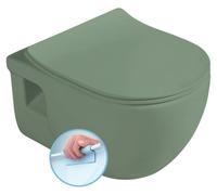 Inodoro suspendido Sapho BRILLA, sin reborde, 36,5 x 53 cm, verde mate