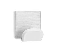 Inofix 66567 Colgador Adhesivo con Base Ade Acero Inox, Blanco, 45x40x30 mm