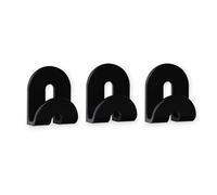 INOFIX - Colgador - Adhesivo CALMA - Uso general - Diseñado para soportar hasta 2,5 kg gracias a su gancho mejorado - Negro - Pack 3 unidades