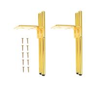 INOOMP 2 Juegos Pata de Sofá de Hierro Dorado, Soporte Estable | Instalación Sencilla, Gran Capacidad de Carga, Estilo Clásico, para Mesa Auxiliar, Armario y Salón