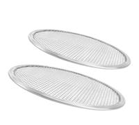 INOOMP 2 Piezas Bandeja de Pizza de Aluminio Plata, Uso Multifuncional | Reutilizable, Acabado Pulido Brillante y Liso, para Pasteles y Panqueques, menos Limpieza en Cocina