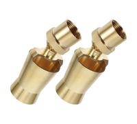 INOOMP 2 Piezas Boquilla de Fuente Tipo Hongo 1 Dn25 de Metal Dorado y | Salida Doble, Rotación 360°, Rosca, Efectos de Agua Estéticos y Aireación para Estanques