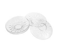 INOOMP 4 Platillos Redondos de Vidrio Transparentes para Salsa de Soja y Aperitivos, Estructura Estable y Diseño Elegante para Cocina y Oficina Reutilizable