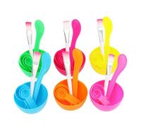 INOOMP 6 Piezas Cuenco para Mascarillas Casero de Pp, con Medidoras, Portátil y Fácil de Limpiar, para Uso en Salón de Belleza Profesional y Viajes Color Aleatorio