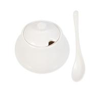 INOOMP Azucarero Hermético de Cerámica Blanco Tapa para Contenedores de Azúcar en Cocina y Restaurante, Diseño Ambiental y Funcional