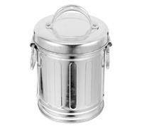 INOOMP Cenicero Metalico Galvanizado con Tapa Cenicero Forma Cubo Vintage para Mesa de Noche Oficina Cocina y Hogar Diseño Compacto 1 Pieza
