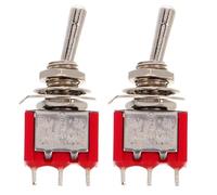 INOOMP Interruptor de Palanca para Control de Circuitos Miniatura 2 Posiciones 3 Rosca M6 Cobre Paquete de 2 Piezas y Tablero