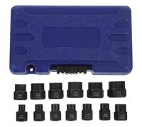 INOOMP Juego de Extractores de Tornillos Dado Extractor de Tuercas de Acero Cromo-molibdeno, Negro, Cabeza Cuadrada 3/8 Pulgada, para Tuercas de Rueda Peladas y Bloqueo de Ruedas