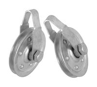 INOOMP Kit de Poleas para Puerta de Garaje Completo con Poleas con Rodamiento Horquillas Clevis Tornillos y Tuercas Sistema Resistente y Anticorrosión para Mantenimiento y Seguridad