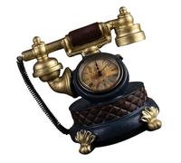 INOOMP Reloj de Teléfono de Sobremesa Vintage en Resina Dorado, Diseño Fotográfico y Adorno para Hogar para Mesa