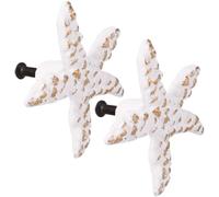 INOOMP Tiradores de Armario en Color Claro de Hierro Forma de Estrella de Mar Estilo Mediterráneo Retro, Resistentes y Fáciles de Instalar para Decoración del Hogar