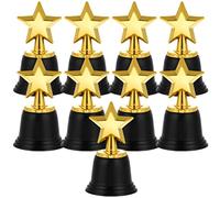 INOOMP Trofeo de estrella dorada para niños, trofeo de plástico pequeño, 9 piezas, trofeos para niños, recompensas escolares, premios ganadores de competiciones