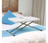 Inovra - Mesa plegable blanca Dailygoods - mesa de plástico para jardín - con altura ajustable - ideal para camping, picnics - apta para uso en interiores y exteriores