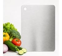 INOXLM - Tabla de cortar de acero inoxidable alimentario, 29x20 cm, apta para Haccp, profesional de doble cara, resistente, para cocina, bar y restaurante