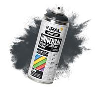 INRAL Pintura en aerosol - gris antracita brillante RAL7016 universal 400 ml Spray spray para metal, plástico, madera y piedra - Pintura resistente a la lluvia y a los rayos UV para interiores y