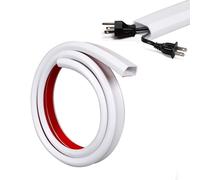 Inscrip Canaleta flexible para cables, base autoadhesiva, puente flexible para cables, protección para cables, fácil de cortar, montaje para todos los cables de alimentación del hogar, oficina,
