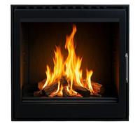 Insert de leña serigrafiado H760N (L x An x Al: 46 x 69,5 x 55 cm, 10 kW, 200 m³, Antracita)