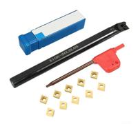 Insertos Carburo CCMT060204 10uds para Torneado para acero Insertos | para acero aleación para robusto, tolerancias ajustadas, para ideal semiacabado, incluye para llave para t8, vida para útil