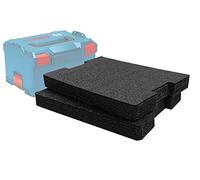 Insertos de espuma de sombra: ajuste perfecto para Bosch L-Boxx 102-374 | Paquete doble negro de 50 mm insertos de espuma para caja de herramientas modular Sortimo L-Boxx | Perfecto para herramientas