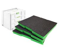 Insertos de espuma para cajas organizadoras SYS4, 30 mm, paquete de 3 unidades, color verde