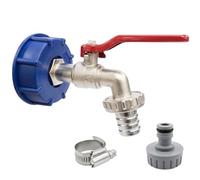 Insoma IBC Grifo de 1,9 cm a 2,5 cm - Conector adaptador para depósitos de | Grifo de agua para exteriores para rosca S60x6 a BSP, cosecha de agua de lluvia y riego de jardín, herramienta de ahorro de