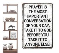 Inspirational Christian Decor, Metal Scripture Wall Art, Religious Ornament with Faith Inspired Design, Farmhouse Accenent, Spiritual Quote with Rustic Style, Worship Home Decor