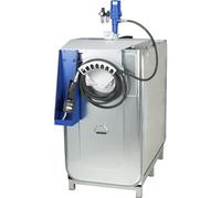Instalación de depósito de aceite compacto para aceite limpio y aceites ignífugos PRESSOL, capacidad 1000 l, bomba neumática