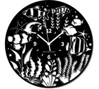 Instant Karma Clocks Reloj de Pared-Acuario, Negro, 30cm