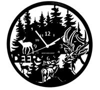 Instant Karma Clocks | Reloj de Pared con Ciervos y Bosque | Decoración de Caza Rústica | Idea de Regalo para Amantes de la Naturaleza