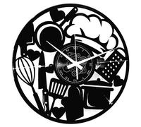 Instant Karma Clocks - Reloj de Pared de Vinilo, Objetos de Cocina, Chef, casa, 33 Vueltas, Vintage, Hecho a Mano