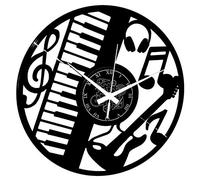 Instant Karma Clocks | Reloj de Pared Instrumentos Musicales | Diseño Creativo con Guitarra, Teclado y Auriculares | Decoración Original Dormitorio, Oficina, Estudio, Cocina, Salón