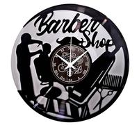 Instant Karma Clocks | Reloj de Pared | Peluquería | Barbería | Motivos de Barber Shop (Negro y Plata B4)