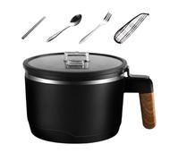 Instant Noodle Bowl with Lid, Stainless Steel Liner Microwave Noodle Pot