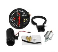 Instrumento combinado 4 en 1 con sensor: tacómetro de 12 V, temperatura del agua y del aceite, presión de aceite 0-7 bar, 0-11.000 rpm para motores de 4/6/8 cilindros, retroiluminación roja y azul