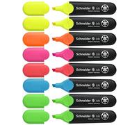 Instrumentos de escritura Schneider Highlighter Trabajo, rellenable ordenados, 8 Caso, (amarillo, naranja, rosa, rojo, azul, verde)