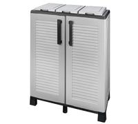 INTEC - Armario Clasificador Selectivo 3 Cubos Gris Claro 68 x 37 x 90cm 2 Puertas 4 Pies