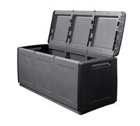 Intec - Caja de almacenamiento 330L, color gris y negro, 138 x 53 x 57 cm, asas de transporte de polipropileno