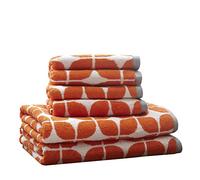 Intelligent Design Nadia-Juego de Toallas Lujo 100% algodón, diseño Jacquard Chveron Muy Absorbente, de Secado rápido, Calidad de Hotel y SPA para baño, Varios tamaños, Naranja/Gris, Talla única