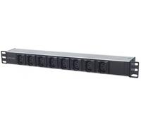 Intellinet 163651 unidad de distribución de energía (PDU) 8 salidas AC 1U Negro, Plata