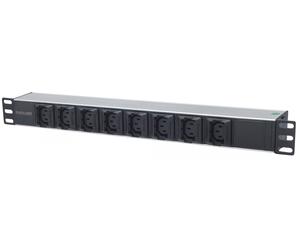 Intellinet 163651 unidad de distribución de energía (PDU) 8 salidas AC 1U Negro, Plata