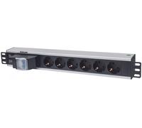 Intellinet 711432 unidad de distribución de energía (PDU) 6 salidas AC 1.5U Negro, Gris