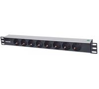 Intellinet 714037 unidad de distribución de energía (PDU) 8 salidas AC 1U Aluminio, Negro