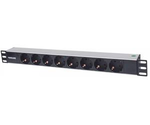 Intellinet 714037 unidad de distribución de energía (PDU) 8 salidas AC 1U Aluminio, Negro