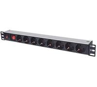 Intellinet Regleta PDU INT 713986 19" 1U 8 salidas AC Aluminio Negro 3 m