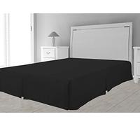 Intemporel Faldón de Cama Microfibra, Poliéster, Negro, 90 x 190 cm