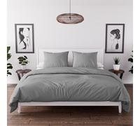 Intemporel, Juego de funda para edredón, Microfibra lavada, Gris, 240 x 220 cm